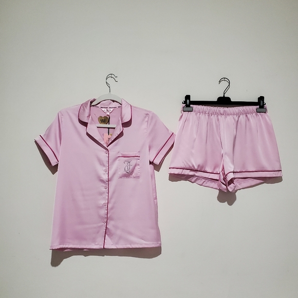 Juicy Couture Other - ❌️SOLD❌️JUICY COUTURE Satin Sleepwear Set Bling Juicy Logo Fresh Pink Size S